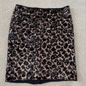Cache Leopard Sequin Mini Skirt
